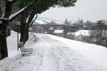 cesena savio river and snow