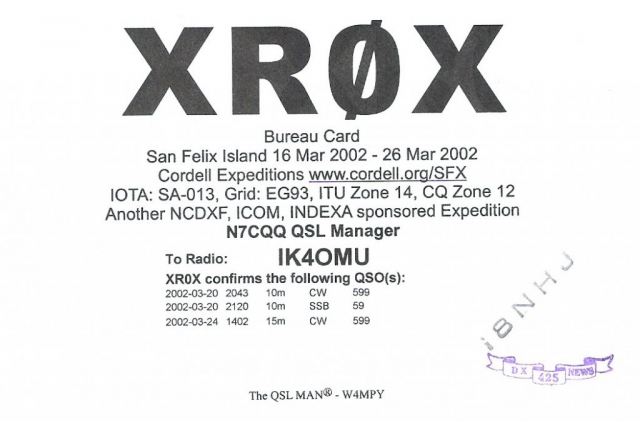 xr0x qsl card